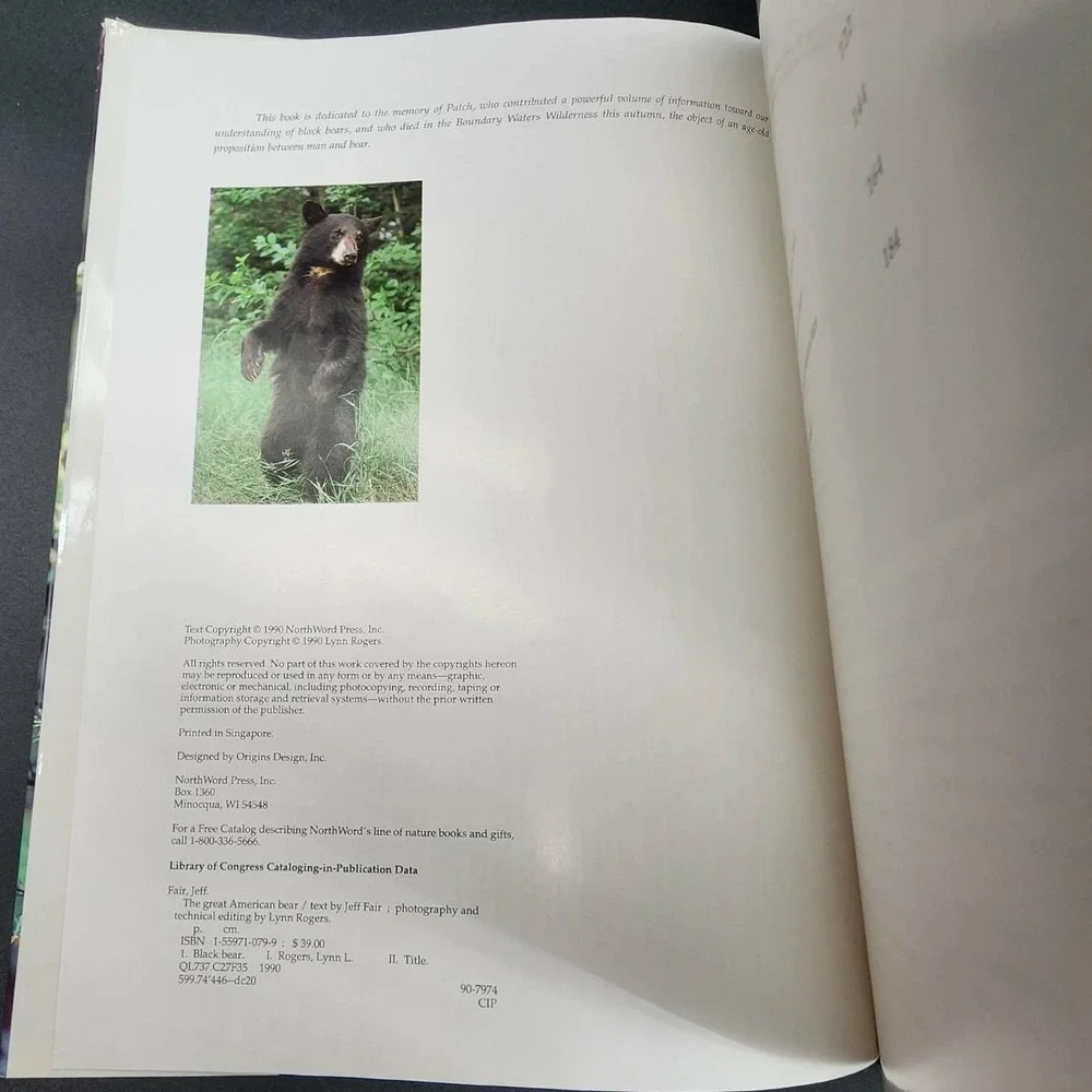The Great American Bear Hardcover Book New Old Stock Jeff Fair Lynn Rogers‎ 1990